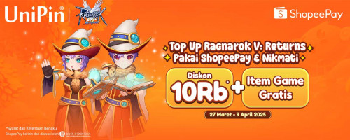Ragnarok V: Returns Telah Hadir! – Nikmati Diskon 10Ribu dan Bonus Item Berlimpah dengan Top Up Ruby Pakai ShopeePay!